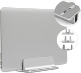QUVIO Aluminium Verticale Laptop Standaard - In breedte verstelbaar - Voor elke laptop of Macbook - Zilver