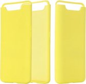 white Label Liquid Silicone Back Cover Samsung Galaxy A80 / A90 Geel