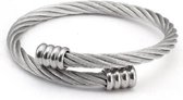 Sorprese - armband - zilver - gedraaid staal - 20 cm model D - armband dames - Moederdag - Cadeau