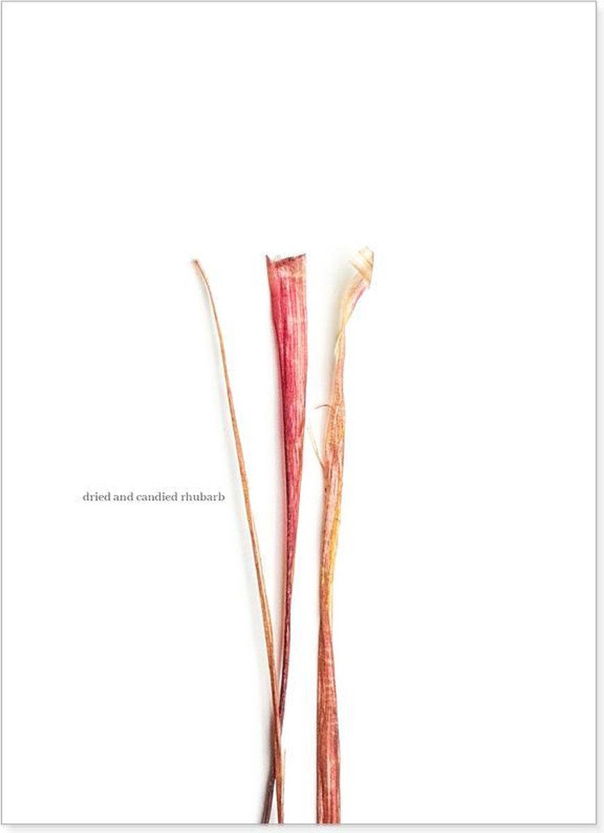 Food art print met rabarber | Postcard om op te sturen of voor in de keuken of woonkamer | Wanddecoratie voor in een Scandinavisch interieur of boven de eettafel in de eetkamer| Prints gedrukt op FSC gecertificeerd papier | 13x18
