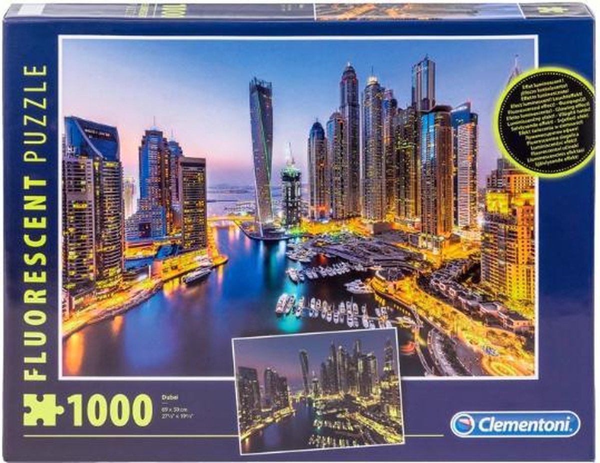 Puzzle Clementoni brille dans le noir - 1000 pièces - Dubai by Night |  bol.com