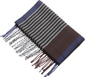 Fliex - sjaal - wintersjaal - heren - geruit - donkerblauw