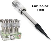 Gerimport Solarlamp Led 43,5 X 6 Cm Rvs Zilver