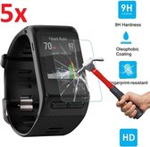 Tempered Glass Screenprotector Geschikt Voor Garmin Vivoactive HR - Screen Protector Ultradun Gehard Glas - Set Van 5 Stuks