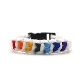 Mea* Rainbow-regenboog Gay pride armband gevlochten touw wit