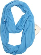 HBKS Sjaal met Zakken - Met Ritssluiting - Sjaal Dames Winter - Sjaals Heren - Blauw