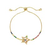 Armband - Zirkonia ster - Gold plated - handgemaakt