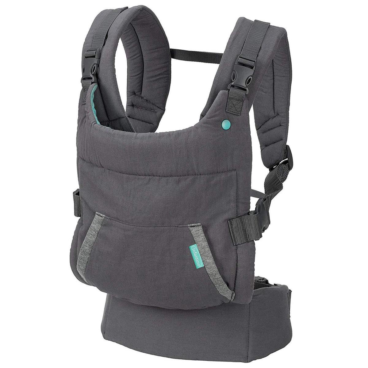 Ergonomische Baby Draagzak verwijderbare Hoodie / Capuchon - Voor Buik / Rug drager - Babydrager Grijs – foto 5