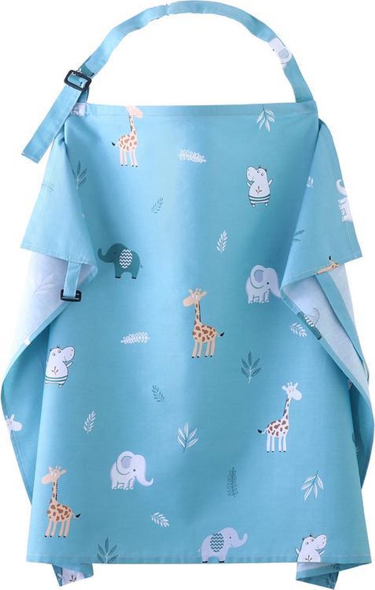 Goedkoopste MINIIYOU Voedingsdoek - Afschermdoek Tijdens Voeden - Dieren - Blauw - 68 x 93 cm