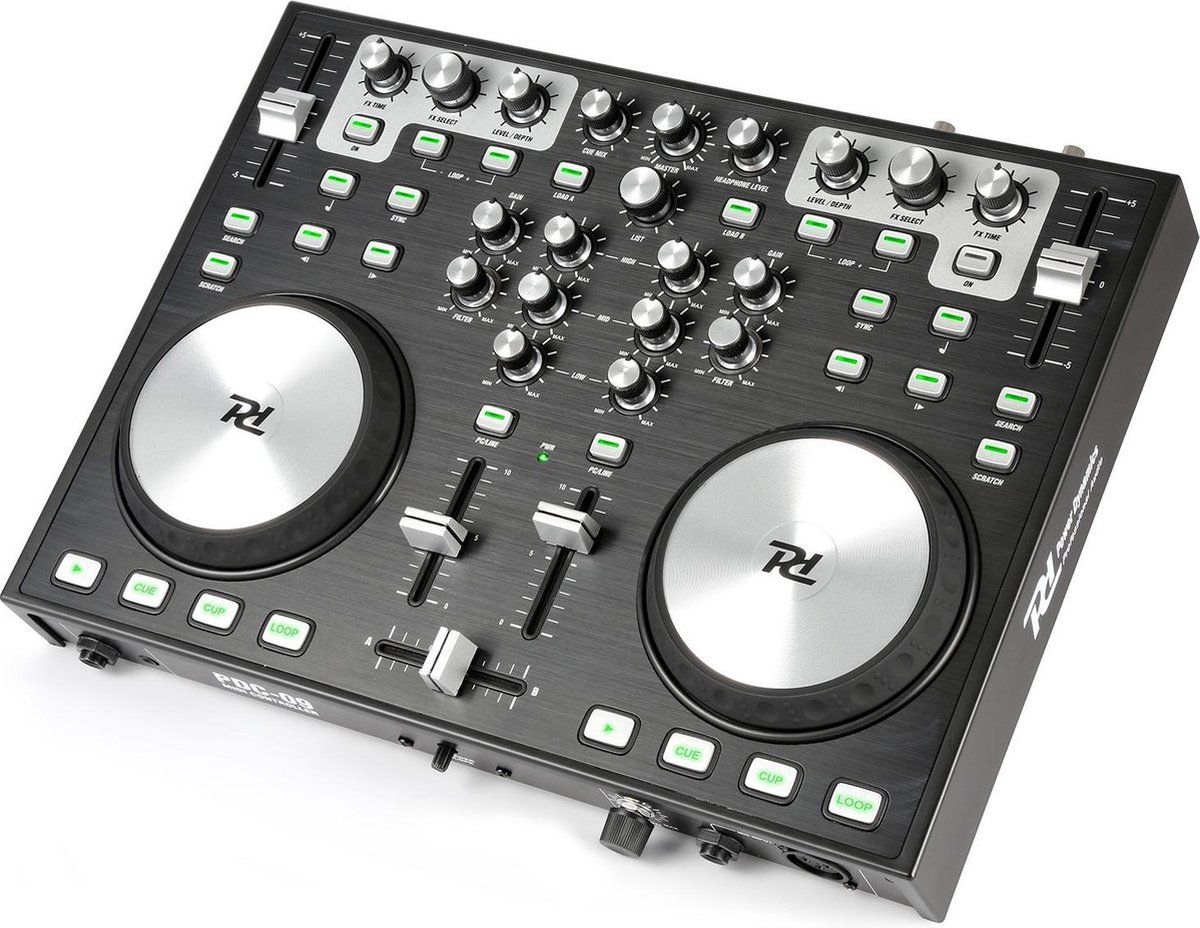 DJ Midi controller Power Dynamics PDC09 DJ MIDI Controller met geluidskaart