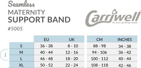 Carriwell - Buikband Naadloos - ondersteunt - Zwart - XL