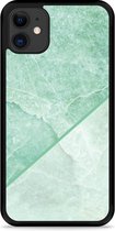 iPhone 11 Hardcase hoesje Green Marble - Designed by Cazy