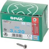 Spax Spaanplaatschroef cilinderkop RVS T-Star T15 3.5x20mm (per 200 stuks)