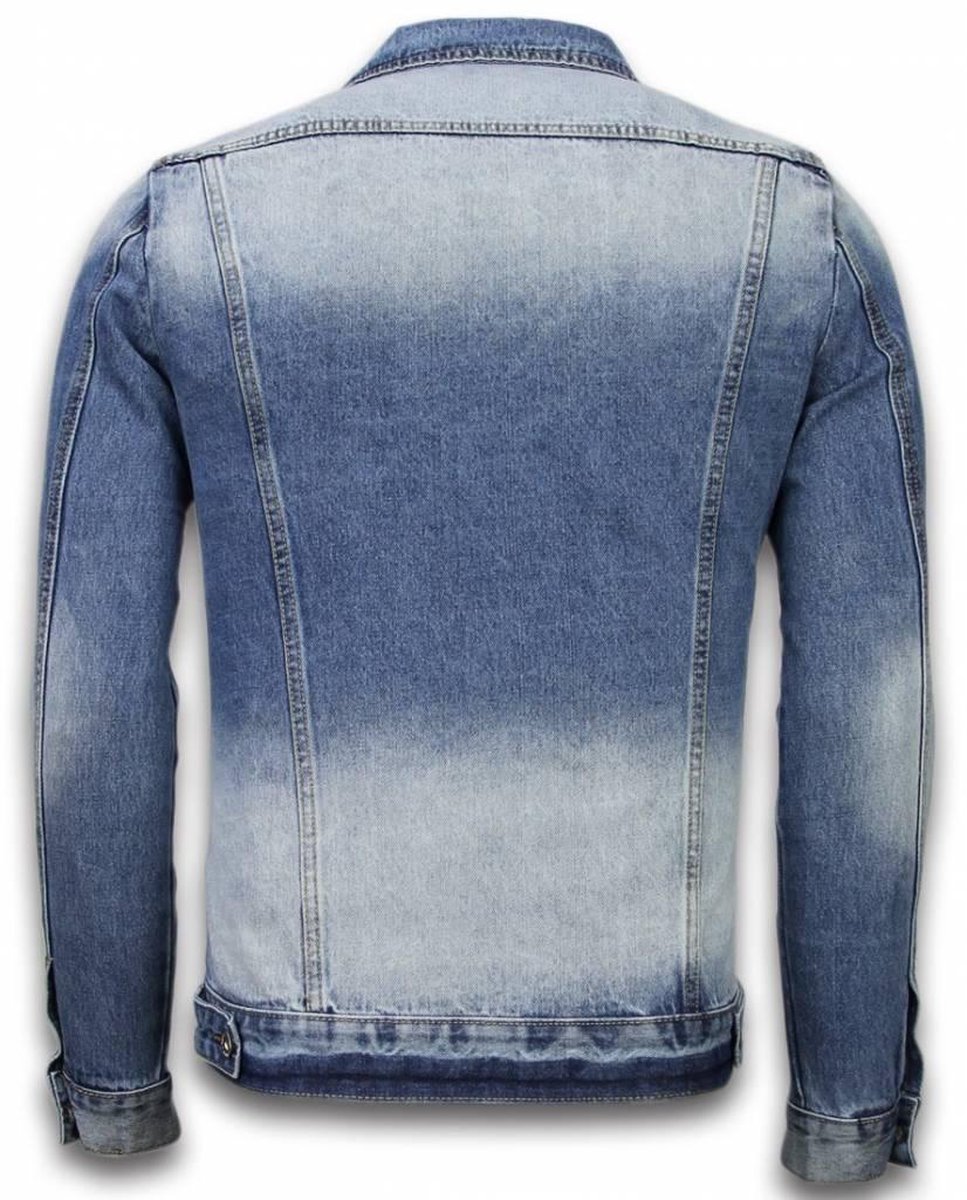 TONY BACKER Spijkerjasje Spijkerjasje Heren Denim Jacket Stonewashed Look Blauw Maat: S TONY BACKER Spijkerjasje Spijkerjasje Heren Denim Jacket Stonewashed Look Blauw Maat: S
