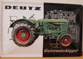 Deutz tractor universal reclamebord van metaal 30 x 20 cm GEBOLD EN MET RELIEF METALEN-WANDBORD- RECLAMEBORD - MUURPLAAT - VINTAGE - RETRO - HORECA- WANDDECORATIE -TEKSTBORD - DECORATIEBORD - RECLAMEPLAAT - WANDPLAAT - NOSTALGIE -CAFE- BAR -MANCAVE