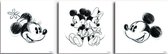 Disney - Peinture sur toile 3 pièces - Mickey & Minnie - 3x 30x30 cm