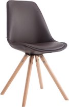 CLP Laval Bezoekersstoel - Rond - Kunstleer natura (eik) bruin