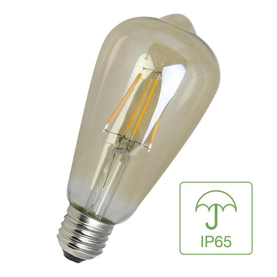 Bailey Edison lamp LED filament E27 4W waterdicht IP65 goud | bol.com