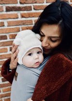 Rekbare baby draagdoek - Bam&Boe - Grijs - Te gebruiken vanaf geboorte - Van super zacht Bamboe