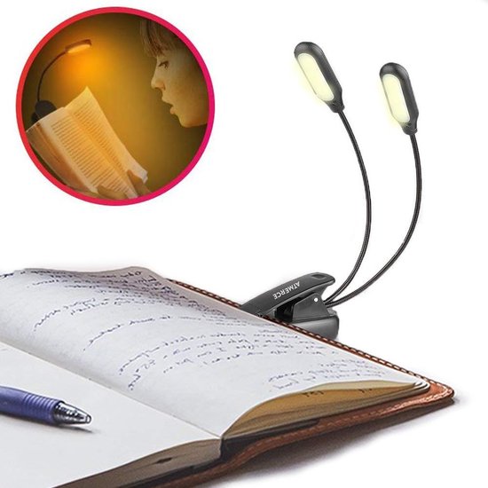 Oplaadbaar leeslampje met klem voor boek - Leeslamp slaapkamer - Geschikt  voor alle... | bol.com