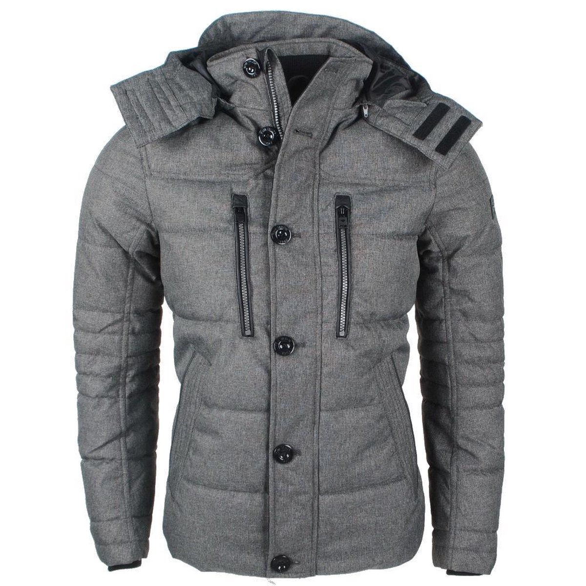 Colourful Rebel North gewatteerde jas met afneembare capuchon * Olijfgroen * de