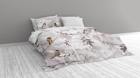 Snoozing Winter - Flanel - Dekbedovertrek - Eenpersoons - 140x200/220 cm + 1 kussensloop 60x70 cm - Grijs van Merkloos — afbeelding 3