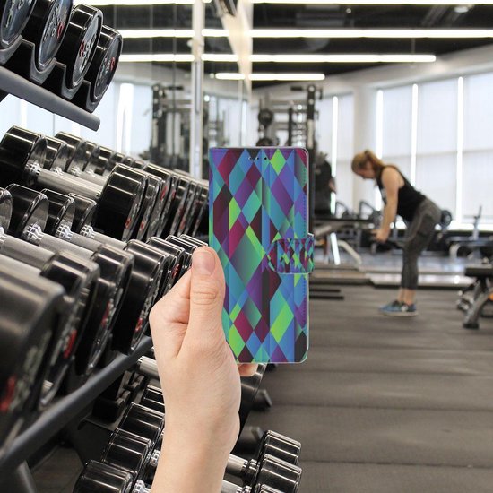 PU Cuir Premium Flip Case pour Sony Xperia 10 Coque Résumé Vert Bleu