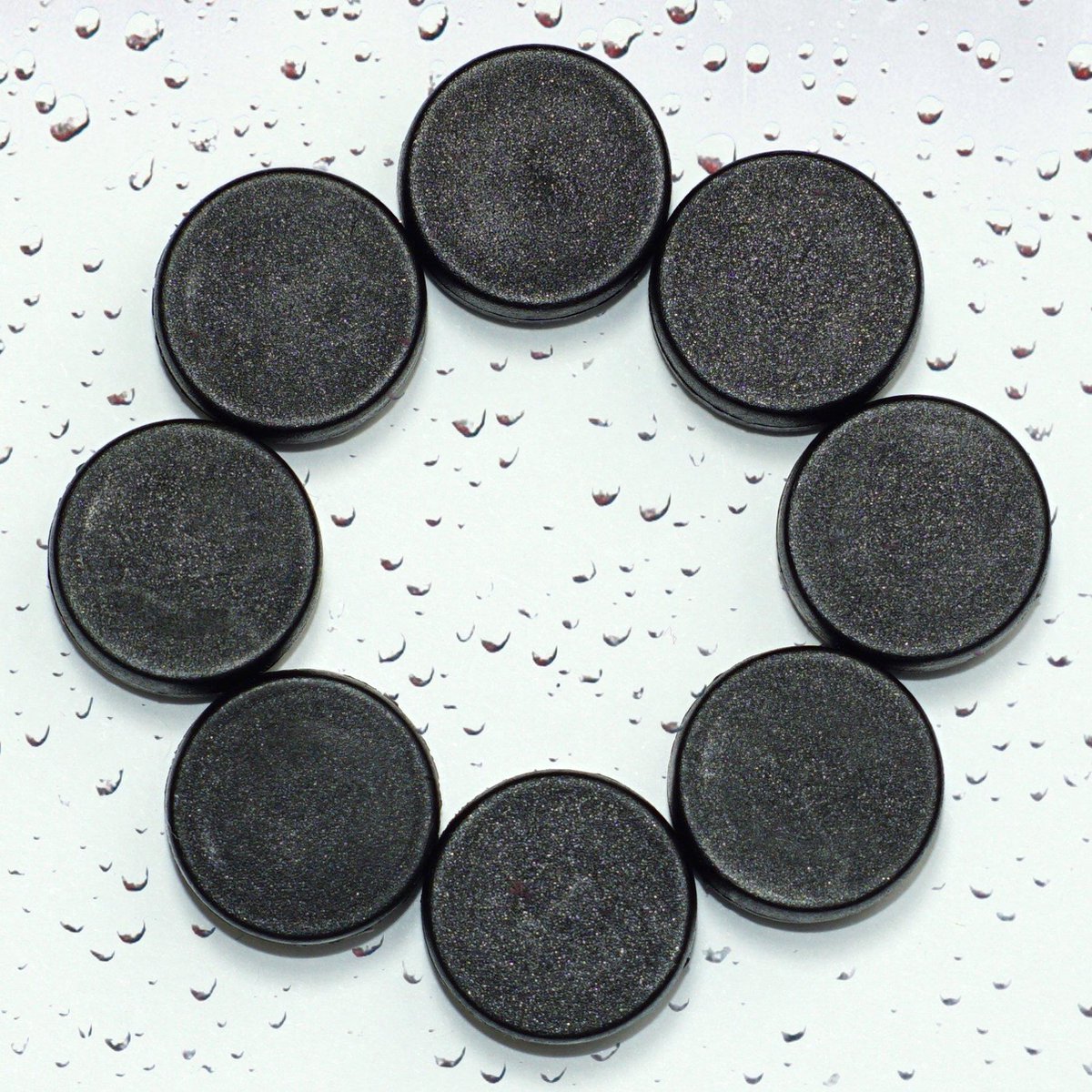 8 zwarte magneten - Magneet zwart - met EXTRA STERKE Neodymium rubberen beschermlaag (ø12x6mm) | voor magneetbord, whiteboard en als koelkastmagneten - Merkloos