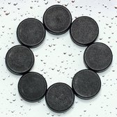 8 zwarte magneten - Magneet zwart - met EXTRA STERKE Neodymium rubberen beschermlaag (ø12x6mm) | voor magneetbord, whiteboard en als koelkastmagneten