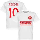 Denemarken Eriksen 10 Team T-Shirt - Wit - XS