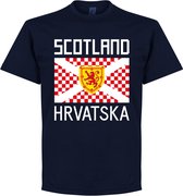 Schotland Kroatië Supporters T-Shirt - Navy - XXL
