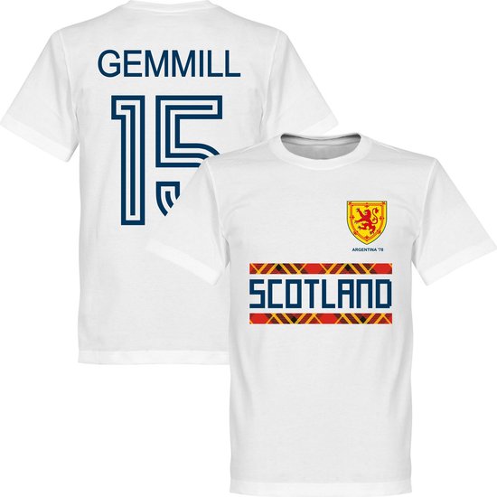 Schotland Retro 78 Gemmill 15 Team T-Shirt - Wit - 5XL