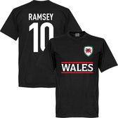 Wales Ramsey 10 Team T-Shirt - Zwart - XXXL