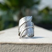 Zilveren BOHO ring Leaf