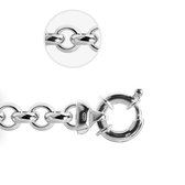 Jewels Inc. - Jasseron Ketting met Veeroog Sluiting - 9.0mm Dik - Lengte 43cm - Gerhodineerd Zilver 925