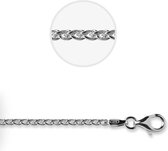 Jewels Inc. - Vossenstaart Ketting met Karabijnsluiting - 2.0mm Dik - Lengte 42cm - Gerhodineerd Zilver 925
