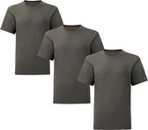 Senvi Kids 3 Pack T-Shirt Ronde Hals Maat:104 - Kleur: Antraciet