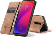 CASEME Xiaomi Mi 9T Retro Wallet Hoesje - Bruin