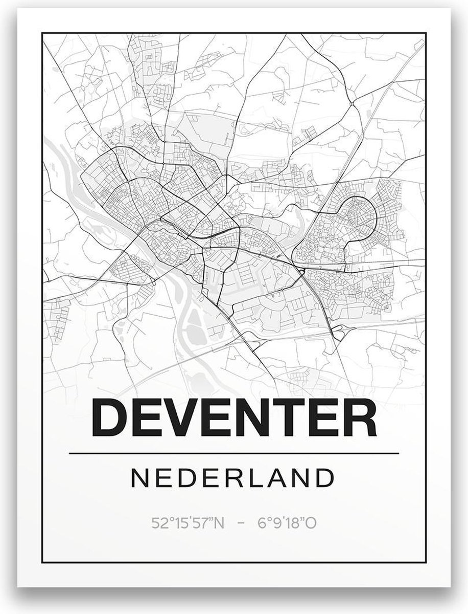 Poster/plattegrond DEVENTER 30x40cm
