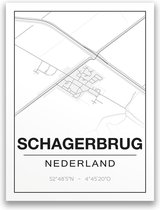 Poster/plattegrond SCHAGERBRUG - 30x40cm