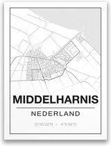 Poster/plattegrond MIDDELHARNIS - 30x40cm