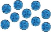 Set van 10 ronde waterpasjes (32x7 mm, blauw)