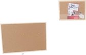 Gerimport Prikbord 40 X 30 Cm Kurk/hout Bruin