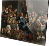 Schuttersmaaltijd ter viering van de Vrede van Munster | Bartholomeus van der Helst   | Plexiglas | Wanddecoratie | 150CM x 100CM | Schilderij | Oude meesters | Foto op plexiglas