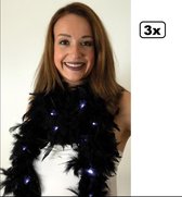 3x Boa zwart met licht 180 cm. 50 gr.