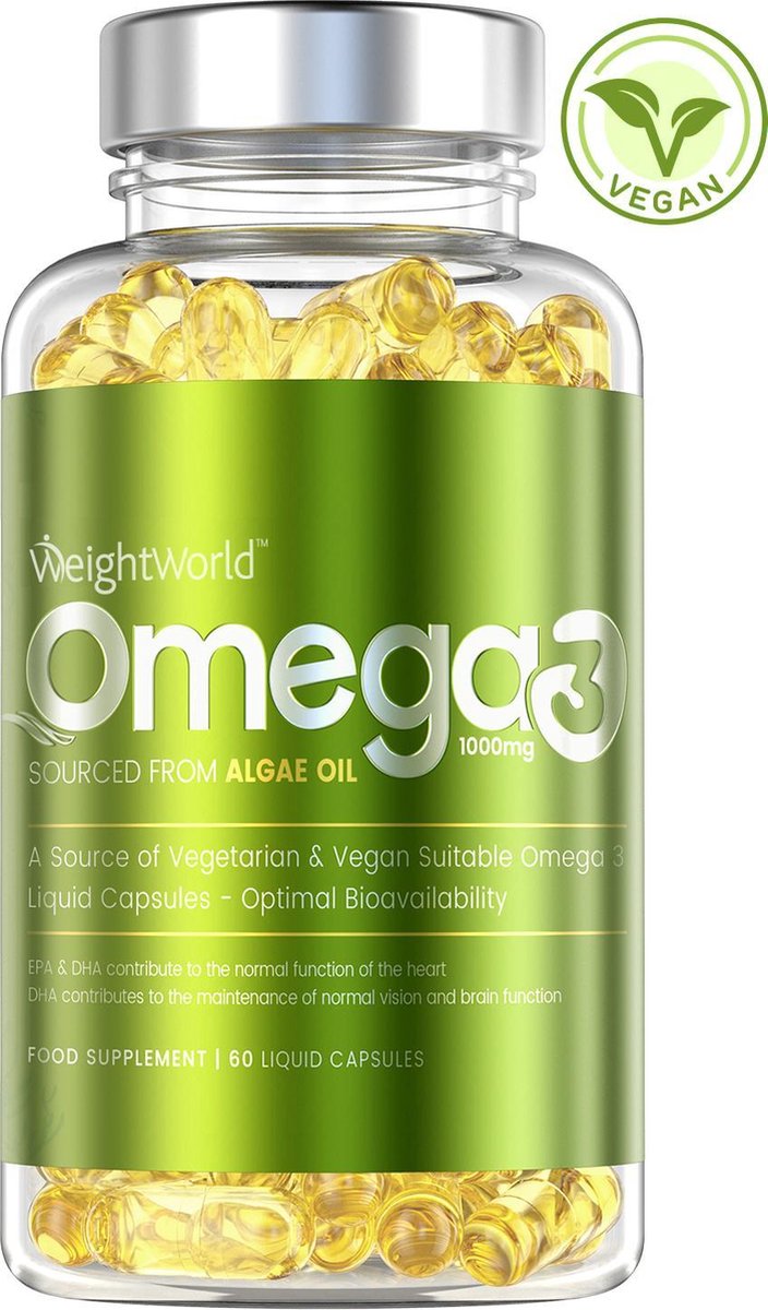 WeightWorld Vegan Omega 3 Supplement van Algenolie 1000mg per portie