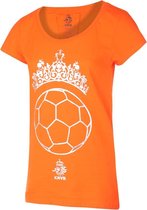 KNVB - Nederlands Elftal - Leeuwinnen T-shirt Dames - Tiara Bal - Blanco - Oranje-S
