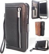 iPhone 11 Pro Max Zwarte Wallet / Book Case / Boekhoesje/ Telefoonhoesje / Hoesje met pasjesflip en rits voor kleingeld