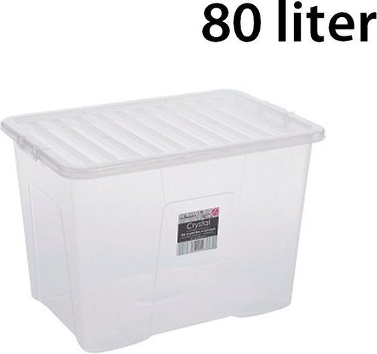 Onophoudelijk Retoucheren Parasiet Kunststof Opbergbox 80 liter | 60 x 40 x 42 cm | Transparant met deksel |  bol.com