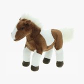 Pluche bruin/witte paarden knuffel met witte manen 26 cm - Paarden knuffels - Speelgoed voor kinderen
